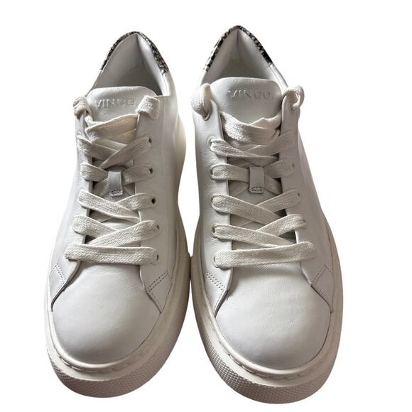 Vince Rhea Platform Sneakers Snake Skin Aspen Off White Size 9.5 - Picture 1 of 5